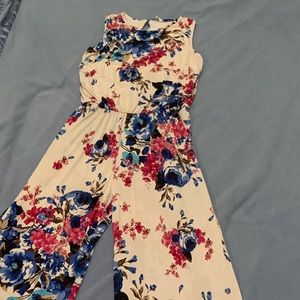 White floral jumpsuit